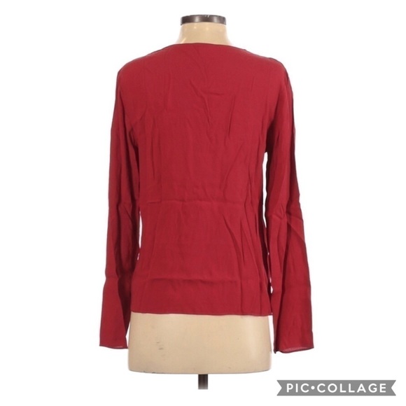 Wilfred Free Lace Up Long Sleeve Tie Neck Blouse - Picture 2 of 2